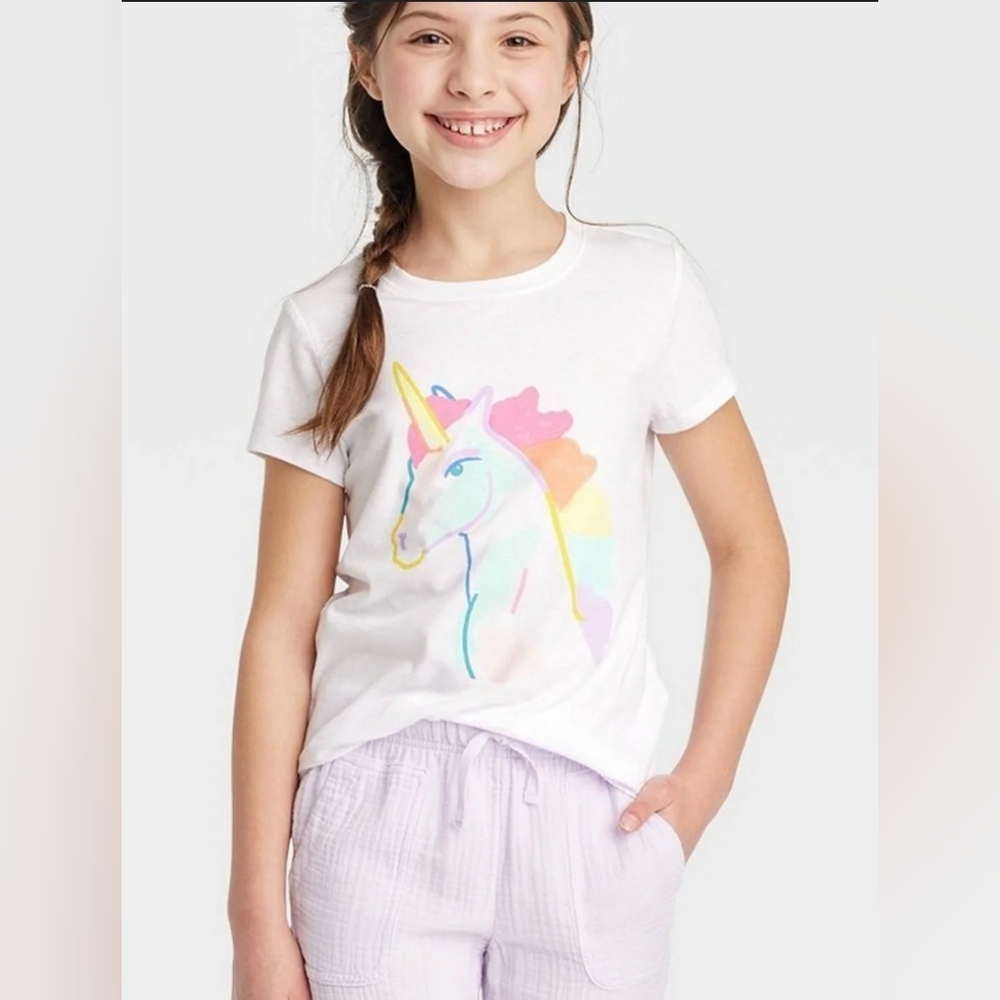 Bundle Of 3 Cat & Jack Girls' T-Shirts NWT Size: M - Picture 4 of 16